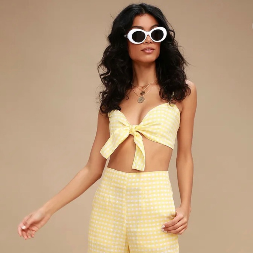 Faithful the Brand Yellow Gingham Linen Set